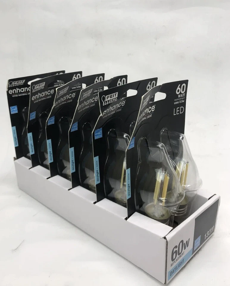 Feit Electric Enhance CA10 LED Bulb Daylight 60 Watt Pack of 12 - Image 1 of 3