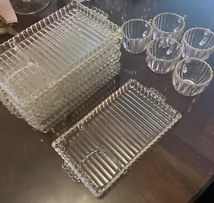 Vintage 13-piece Hazel Atlas Smoke, Sip, and Snack Tray And Cups - Picture 1 of 5