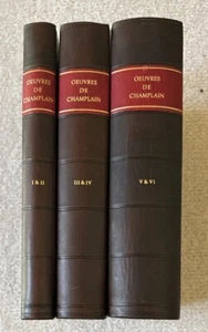 Oeuvres de Champlain Publiees sous le Patronage de l'Universite Laval 1870, 3 vs - Picture 1 of 10
