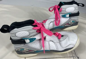 Nike Air Jordan 8 South Beach White Retro White Men's Shoes Sneakers Size 5.5Y - Picture 1 of 21