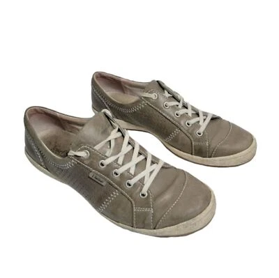 Joseph Seibel Women's Shoes Gray/White Sneakers Sz 39 Lace-Up Leather Athleisure - Image 1 of 4