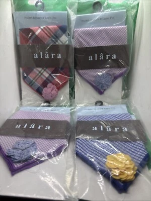 LOTE de 4 solapas cuadradas de bolsillo y solapas para hombre Nordstrom Rack Alara precio de venta sugerido por el fabricante 59,88 E USD Foto 1 de 4