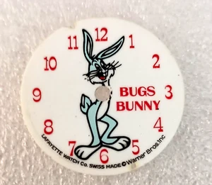 1970er Bugs Hase Lafayette Uhr Co. Warner Bros. Zifferblatt Nos 27 mm Neuteil lesen! - Bild 1 von 3