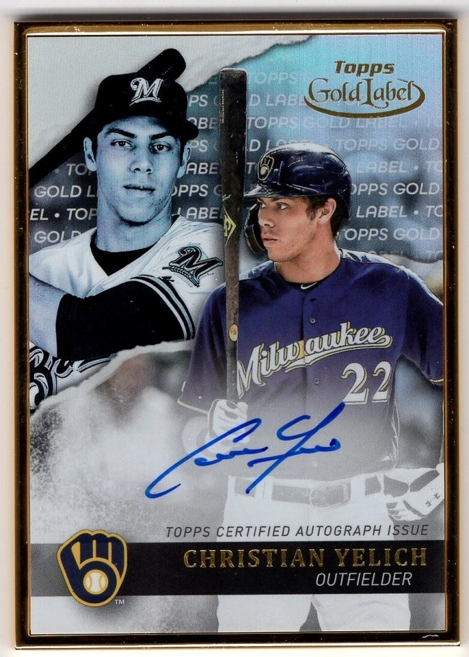 2020 Topps Gold Label Framed Autograph #GLACY Christian Yelich *B030 - Image 1 of 1