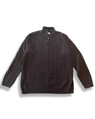 Claiborne Concepts Brown 1/4 Zippered Knit Sweater Men's Size XL - Image 1 of 4