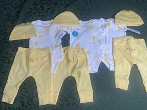 NWT TRIPLETS boys girls 3M 9m 6M chick duck Easter hat top pants outfit carters - Picture 1 of 11