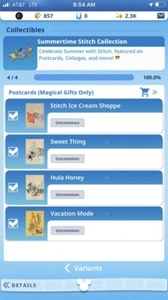 topps disney sammeln DIGITAL Summertime Stitch Postkarten Komplettsatz 4 Karten - Bild 1 von 5