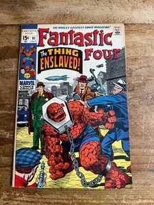 Fantastic Four #91 Marvel Comics 1969 Thing Cover ^ - Picture 1 of 11