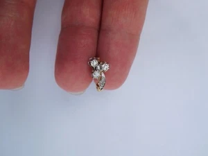 French Art Nouveau Deco 18K Gold Diamonds Clover Platinum Bale Pendant Charm ☘️ - Picture 1 of 6