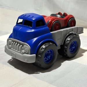 Green Toys blauer Pritschen-LKW & roter Rennwagen Made in USA hervorragend für Kleinkinder - Bild 1 von 19