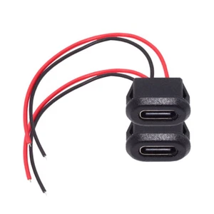 2pcs/set DIY OEM Type-C USB-C Female Socket to 2Pin Open Cable Latch Mount Type - Picture 1 of 1