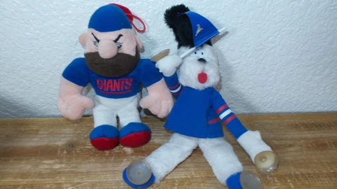 New York Giants Plush Mascot Toy 1998 by Stuffins Vintage NFL set Cover