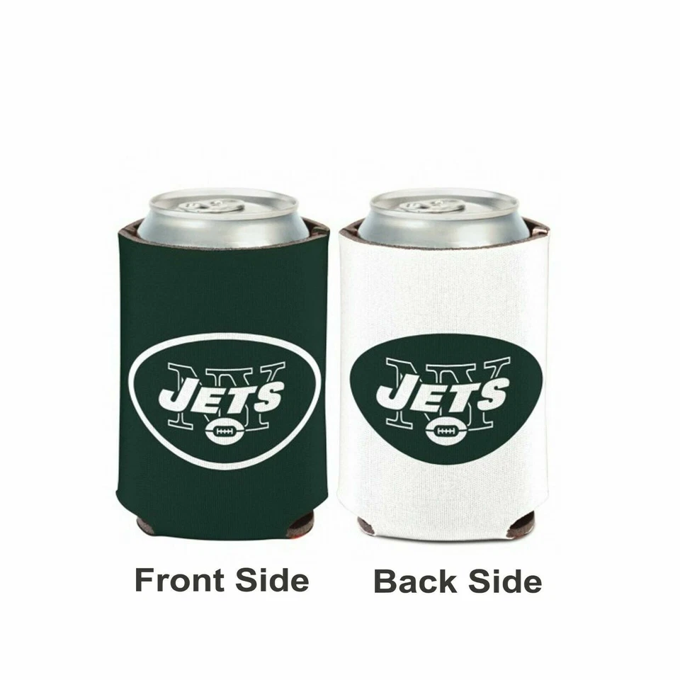 Licensed Football 2 Sided 12 oz New York Jets Can Cooler Collapsible Koozie - Image 1 of 1