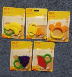 LAIMALA Baby Teether Toys with Pacifier Clip, Food Guaranteed Silicone, BPA Cute - Picture 1 of 7