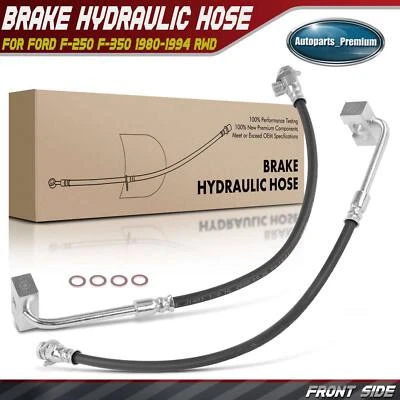 2Pcs Front Brake Hydraulic Hose for Ford F-250 F-350 1990-1994 w/o Bracket RWD - Image 1 of 4