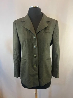 Chaqueta Blazer Petite Sophisticate Azul Mezcla Lana Cremallera Frontal Talla 10 Foto 1 de 4