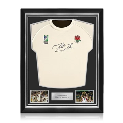Camiseta de rugby de Inglaterra firmada por Martin Johnson: 2003. Marco superior - Imagen 1 de 4