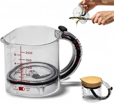 4in1 Adjustable Measuring Cup Functional Measuring Cup with Scraper Seal Base - Image 1 of 4