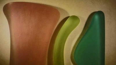 3 Surf Arena Vidrio Caído Rosa Punteado-Aqua Marine-Espuma de Mar Verde Se Descripción Foto 1 de 4