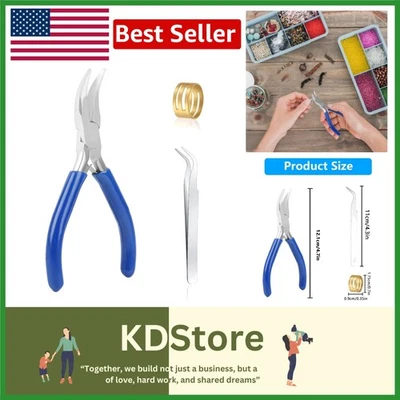 Bent Nose Pliers for Jewelry Crafting & Repair - Image 1 of 4