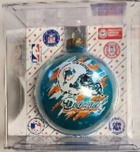 Miami Dolphins NFL Glass Christmas Ball Ornament Sports Collector Series NIB NEW - Picture 1 of 4