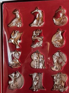 Harvey Lewis The Twelve Days of Christmas Swarovski Crystal Silver Plated Orname - Picture 1 of 4