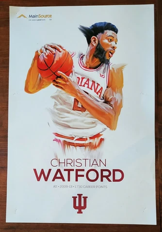 VINTAGE Indiana University Hoosiers Basketball Poster-Christian Watford *WOW Cover