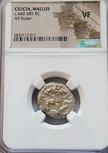 Cilicia Mallus Winged Male Stater NGC VF Ancient Silver Coin - Picture 1 of 4