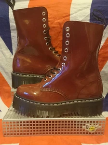 Aggy 1490*Cherry Red Patent Leather Dr Doc Martens*Platform*Agyness Deyn*Goth*6 - Picture 1 of 12