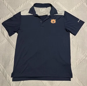 Auburn Tigers Polo Shirt Mens Medium Navy Columbia Golf - Picture 1 of 5