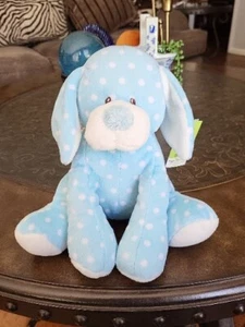 Baby Ganz Blue/White Dots Puppy Dog Plush Wind Up Music  Baby Crib Plush Toy  - Picture 1 of 5