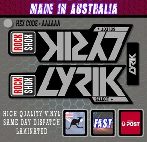 Rockshox Lyrik style Fork Decal GREY Stickers Laminated select + Rock shox - Picture 1 of 1