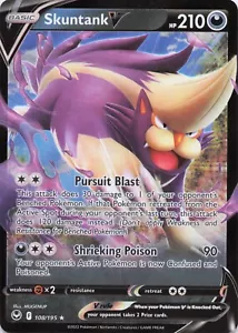 Skuntank V #108/195 - Silver Tempest - Pokémon TCG - NM - Picture 1 of 2