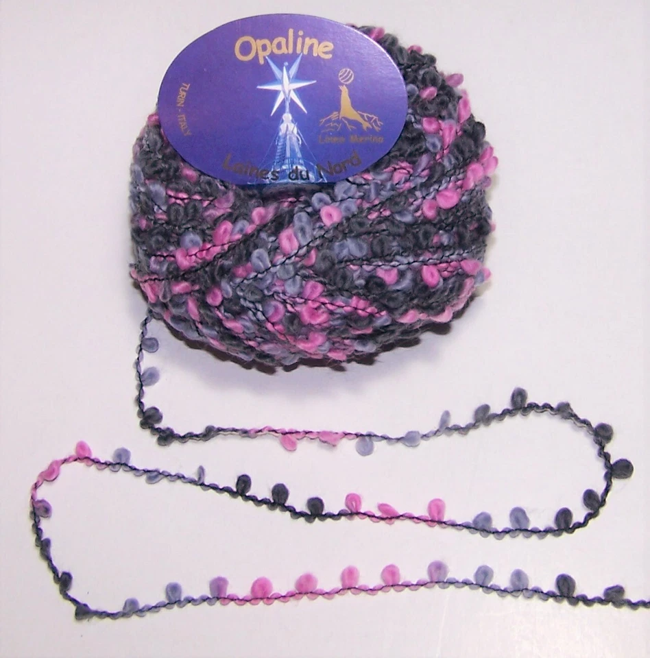 10 Balls of Laines du Nord OPALINE 美利奴羊毛毛线 #90 粉色灰色黑色 — 第 1/1 张图片