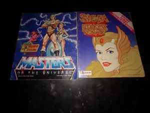 Lot of 2 HE-MAN MOTU & She-Ra Princess of Power Sticker Albums 1983-86 by PANINI - Picture 1 of 8