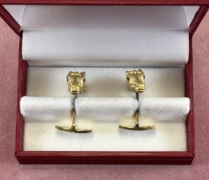 George Lederman Inc. 18k Gold Horse w/ Genuine Ruby Eyes Cuff Links - Picture 1 of 15
