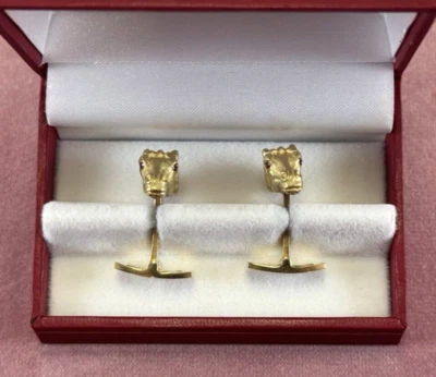 George Lederman Inc. 18k Gold Horse w/ Genuine Ruby Eyes Cuff Links - Image 1 of 4