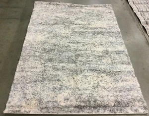 GREY / CREAM 4' X 6' Pressed Pile Rug, Reduced Price 1172635357 BER219G-4 - Picture 1 of 4