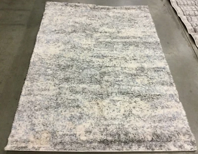 GREY / CREAM 4' X 6' Pressed Pile Rug, Reduced Price 1172635357 BER219G-4 - Image 1 of 4