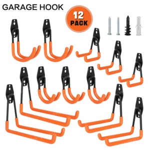 12x HOOK-Steel Garage Storage Utility Hook Wall Organizer Tool Ladder Hanger US - Picture 1 of 10