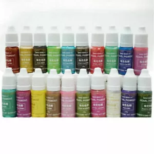 20 Colors Pearly-lustre Pigment Epoxy UV Resin Coloring Dye Colorant Crafts DIY - Picture 1 of 19