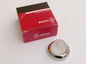 Genuine Lucas L658 Lens & Chrome Rim, Triumph TR250 TR4A TR5, Lotus Elan, 510897 - Picture 1 of 2