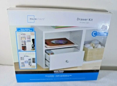 Kit de cajones de madera con acabado blanco Mainstays estante fácil de montar se vende por separado Foto 1 de 4
