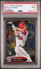 2012 Topps Chrome #196 Bryce Harper ROOKIE CARD Nationals Phillies PSA 9 MINT