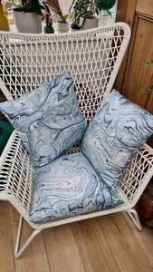 3 Bespoke Scatter Cushions By Dolly Fixtures. Clarke & Clarke Molten Indigo. - Picture 1 of 9