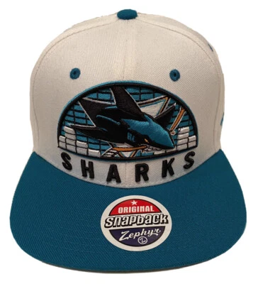 Zephyr NHL San Jose Sharks RARE "Equalizer" Flat Bill SnapBack Hat BRAND NWT - Image 1 of 4