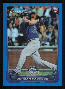 2012 Bowman Chrome Blue Refractors #168 Jordan Pacheco /250