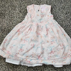 Tommy Bahama Baby Girl Sleeveless Pink Floral Summer Dress Flowers Bow Size 24M - Picture 1 of 5