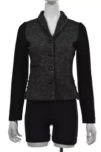 Zara Woman Womens Jacket Size S Black White Speckled Basic Long Sleeve Wool - Picture 1 of 4