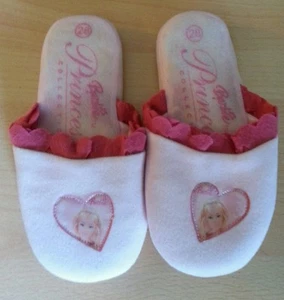 Barbie Princess Slippers For Girls Size 28 White And Pink - Picture 1 of 1